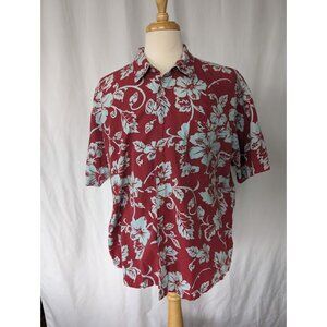 Men's‎ Old Navy Button Front Short Sleeve Hawaiian Shirt Size XXL Floral Red